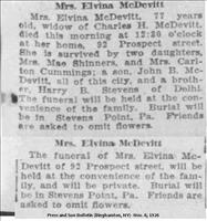 McDevitt, Mrs.Elvina